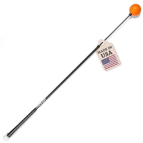 Golf Swing Trainer Aid - Full-Size 47" Orange Whip for Rhythm & Balance
