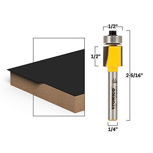 YONICO Router Bits Pattern Bit Flush Trim 1/2-Inch Laminate 1/4-Inch Shank 14146q