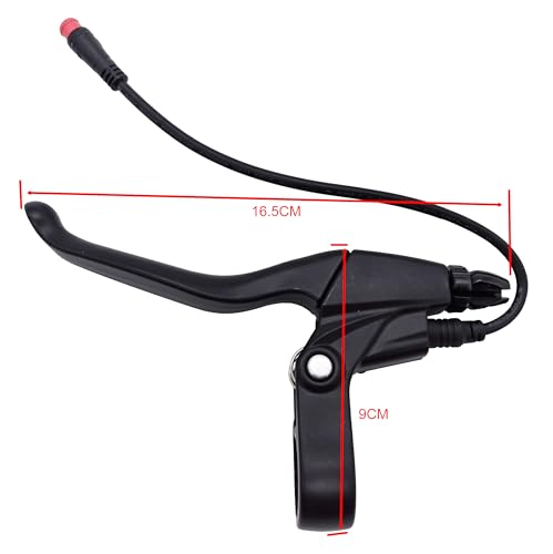 WIROJ Waterproof Electric Bike Brake Lever & 20cm 2PIN Connector Grips (E-Bike Cut-Off) - 2 Pack