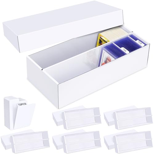 Leyzan 6-Pack Trading Card Storage Box - 2-Row Bulk Card Organizer for TCG & Sports Cards