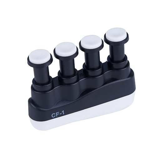 Finger Strengthener Hand Grip Trainer - Black & White - Improve Flexibility & Strength for Musicians
