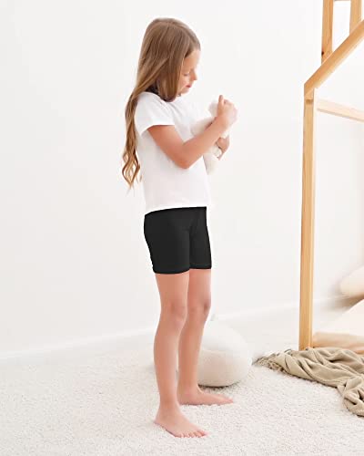 Kids Bike Shorts for Girls - Black, 7-8 Years, Comfortable Biker Style
