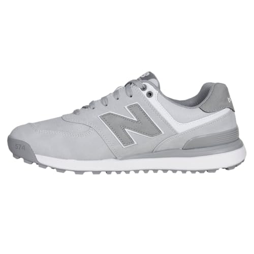 Men's 574 Greens V2 Golf Shoes - Waterproof, Light Grey, 10 Wide