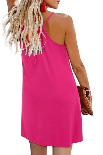 2024 Women's Summer Floral Mini Beach Dress - Rose Red