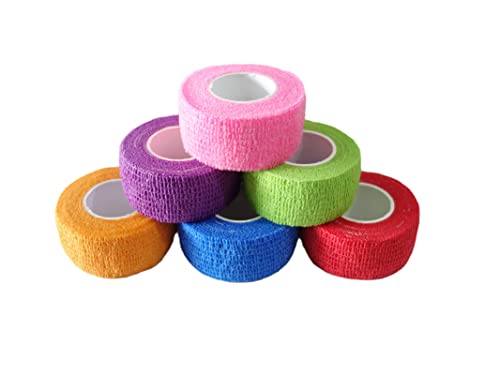 Self-Adhesive Bandage Wrap - 6 Pack Cohesive Tape for Pets & Sports