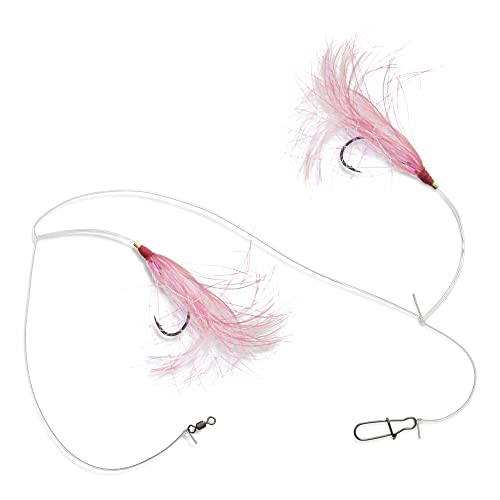 Flounder Hi-Lo Rig with Mylar Teaser - Pink, 1 Pack, 3/0 Hook