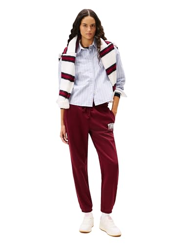 Tommy Jeans Women's Regular Logo Jogger Sweatpants XS Deep Rouge