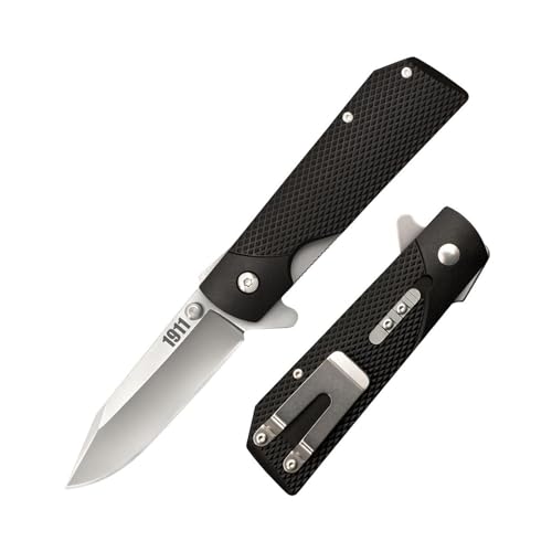 Cold Steel 1911 3" Clip Point Folding Knife Black Boxed, Razor-Sharp Blade, Griv-Ex Handle, Liner Lock, Everyday Carry
