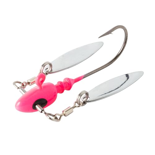 Crappie Jighead with Twin Willow Blades - Mo' Glo Pink, 1/8 oz