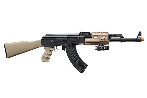 Tactical AK47 Airsoft AEG Kit with Spring Pistol - Earth/Black