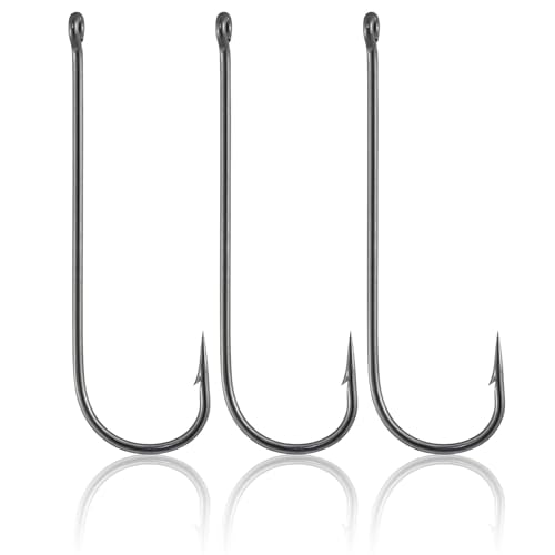 Aberdeen Fishing Hooks - 100 Pack Light Wire Worm Hooks #10