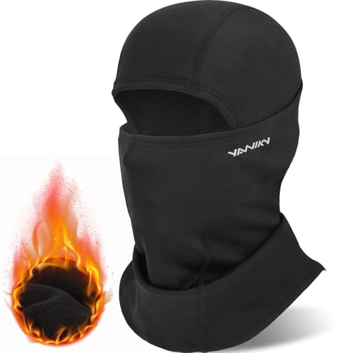 Black Thermal Balaclava Ski Mask for Men Women Winter Face Mask - YANIKY