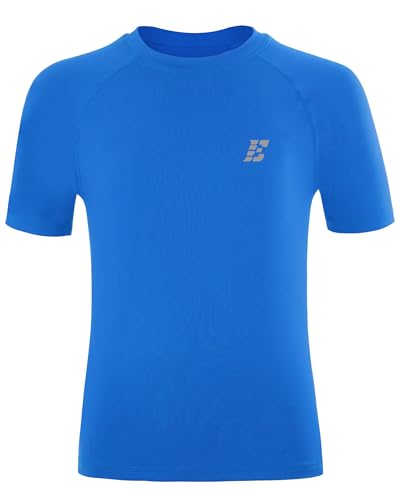 Boys' Compression Shirt - Youth Sports Base Layer Top, Royal Blue, Large