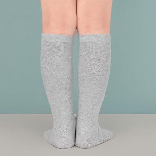 Toddler Knee High Striped Athletic Socks - Grey