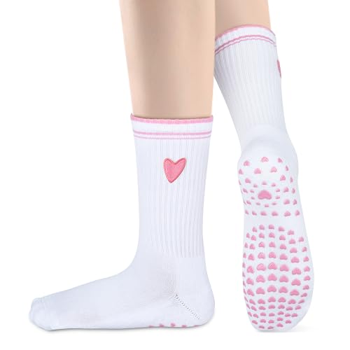 Non-Slip Pilates Socks for Yoga & Barre - Pink, US Sizes 5-11