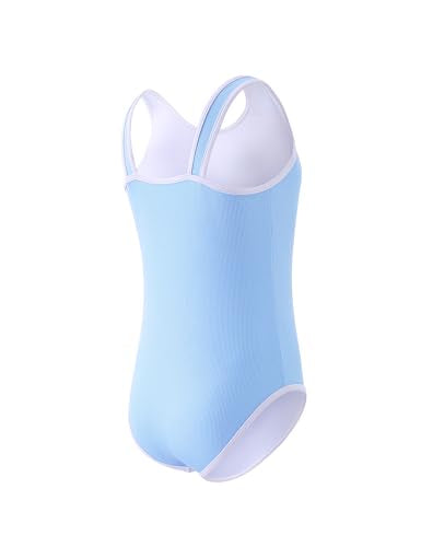 Girls' Ribbed One-Piece Swimsuit - Color Block Sports Bathing Suit - 4-5T Blue
