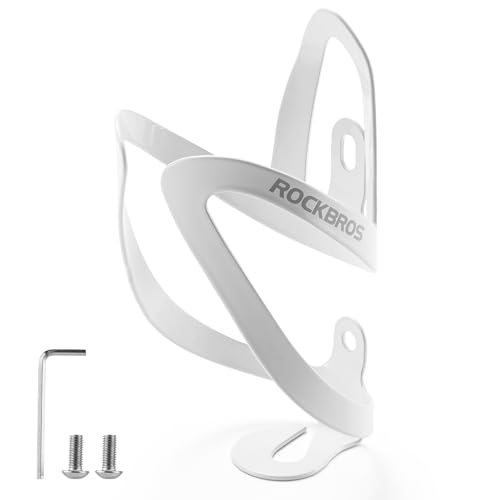 ROCKBROS A1 White Aluminum Bike Water Bottle Holder — Lightweight & Durable