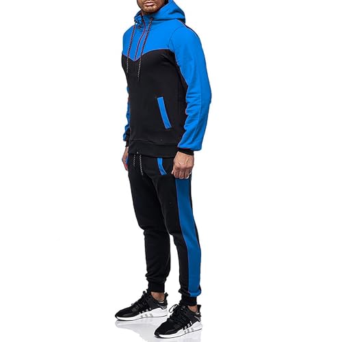 Marine Royal Men's Blue Full Zip Track Suit Set Large Outdoor Jogging Tracksuits