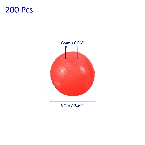 Glow Fishing Beads - Luminous Round Bait Egg Lure Rigs, Red, 6mm