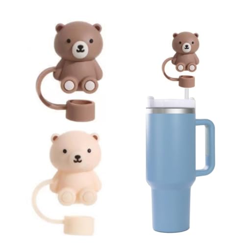 Bear Straw Cover for Stanley Cup - Silicone Straw Topper (2 Pack)