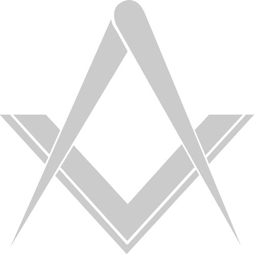 Masonic Square & Compass Vinyl Decal - White, 6 Inch