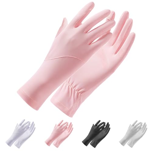 UPF 50+ Sun Protection Gloves for Women - Medium Pink