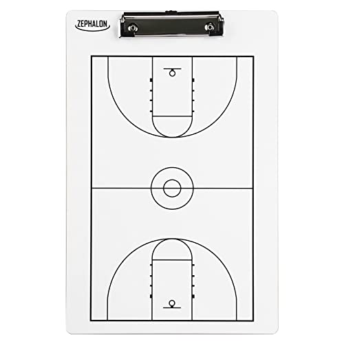 Dry Erase Basketball Clipboard - Double Sided Coaching Board, 14.5" x 9.5"