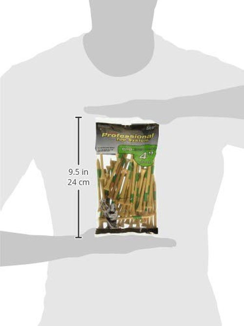 Pride Professional Tee System (4 inch ProLength Max Tee - 50 Count Bags (Green on Natural)