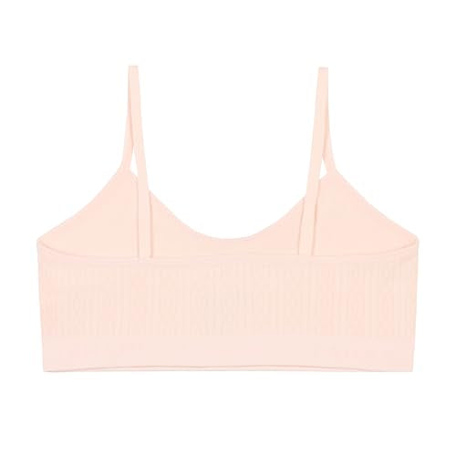 Tahari Girls Seamless Training Bra 4-Pack Bralette Set Gray, Stone, Rose, Peach Blush, Medium