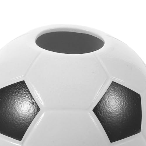 Ceramic Soccer Ball Pen Holder - 12x12x11cm Sports Desk Organizer