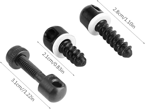 Black Swivel Sling Studs - 3 Pcs Wood Screw Mounts