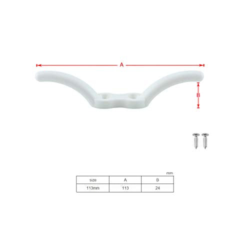 4-Inch Nylon Rope Cleat - 2 Pack with Stainless Steel Mounting Screws