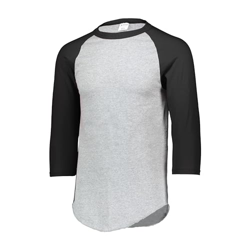 Augusta Sportswear Baseball Jersey 2.0 XL Athletic Heather/Black, Soft Comfortable Raglan Sleeve