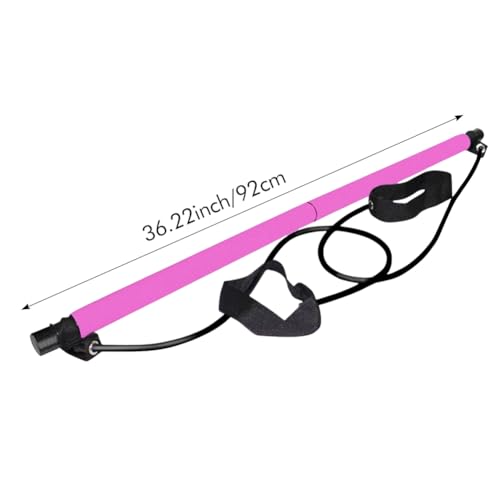 Pilates Bar Kit with Resistance Bands - Pink Home Workout Equipment
