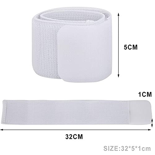 Adjustable Soccer Shin Guard Straps - Anti-Slip Elastic Bandage - White