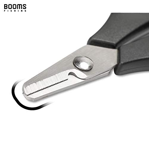 Fishing Scissors for Braided Line - Serrated Shears with Retractor, 3.9” Black