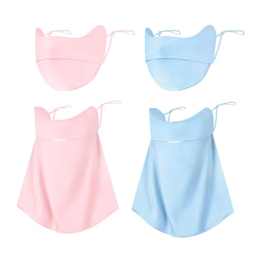 Sun Protection Face Mask & Neck Gaiter Scarf - Pink & Blue