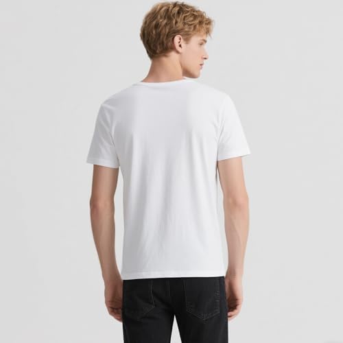 OKBA Men's XL White Crew Neck T-Shirts 4-Pack - Short Sleeve Undershirts for Workout