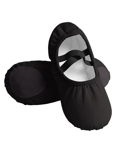 Canvas Ballet Shoes for Girls - Big Kid Size, Black