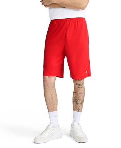 Champion Men's 10-Inch Inseam Sport Shorts Small Scarlet Lightweight Moisture-Wicking