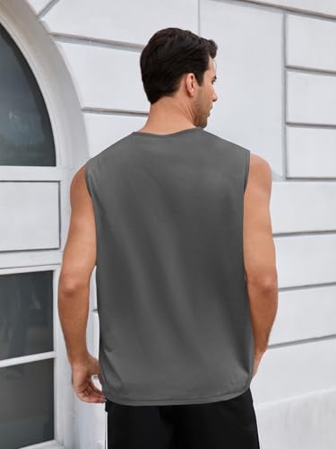 Men's Dark Grey Tank Top - Large Size