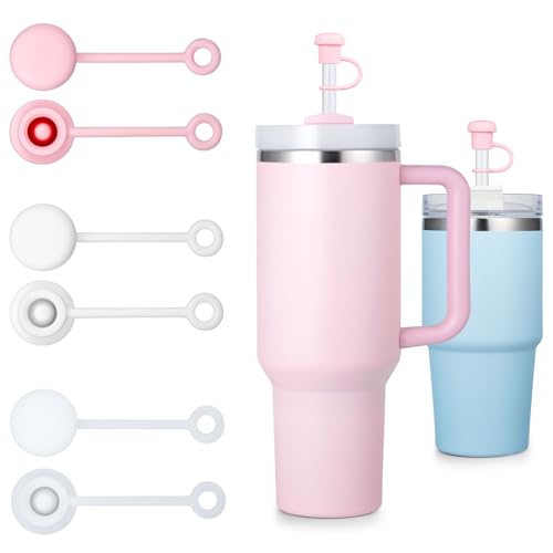 Cute Straw Covers for Stanley Cups - 6-Pack Silicone Toppers