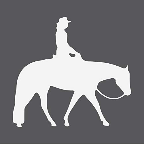 Horseback Riding Cowgirl Vinyl Decal Sticker - 5.5 in, White