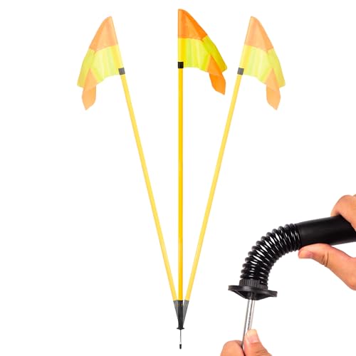 5FT Soccer Corner Flags Set of 4 - Spring Loaded Agility Poles