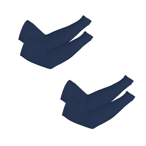 Cooling Arm Sleeves for Men & Women - UPF 50 Protection, 2 Pairs - Blue
