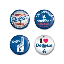 Los Angeles Dodgers Round Button Set - 4 Pack
