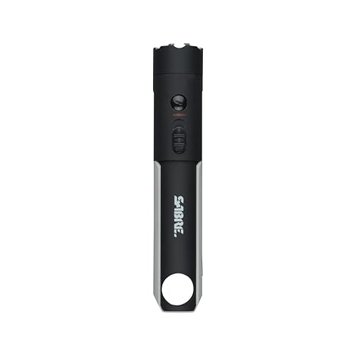 SABRE 2-in-1 Flashlight Design with Built-in Stun Gun, Powerful 1.76 ?C Charge, 200 Lumen LED with 3 Modes; High, Low and Strobe, Rechargeable Battery, Hard Case and USB-C Charging Cord Included