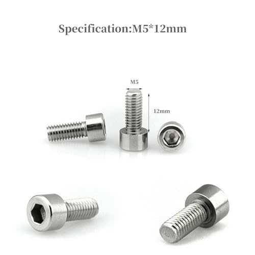 12 Pcs M5x12mm Hexagon Socket Head Bike Water Bottle Cage Screws