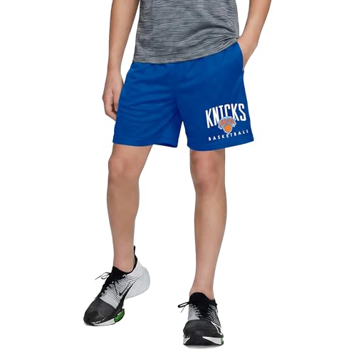 NBA Official Soft Air Mesh Basketball Shorts - New York Knicks, Size 7
