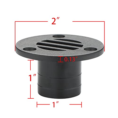 Small Nylon Boat Floor Deck Drain - 53 x 30mm, Black, 2 Pcs